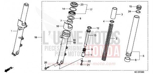 FOURCHETTE AVANT NSA700A9 de 2009